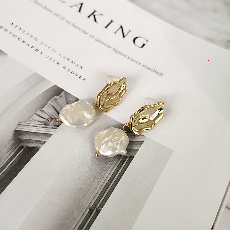 Aquamarine and Pearl Drop Earrings