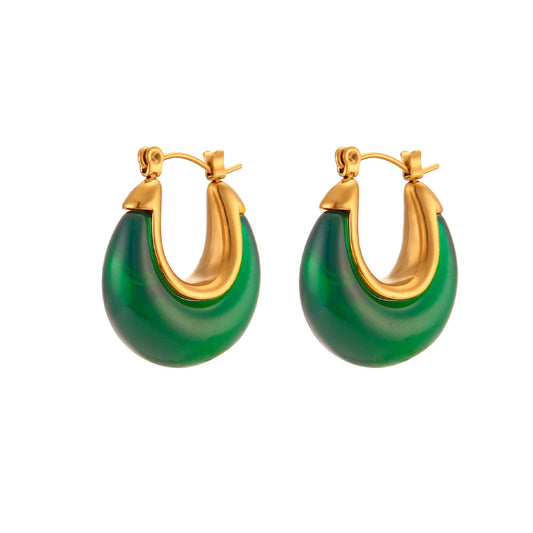 Gold hoop drop earrings for women