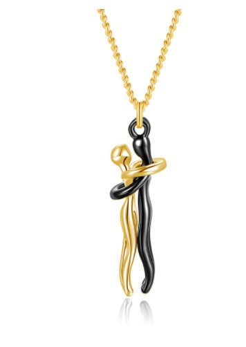 Gold women hug necklace