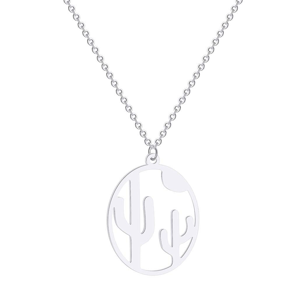 Plant lover necklace silver