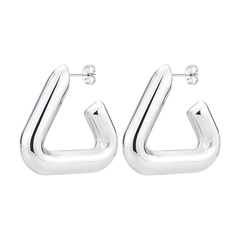 Silver large hoop earrings for women