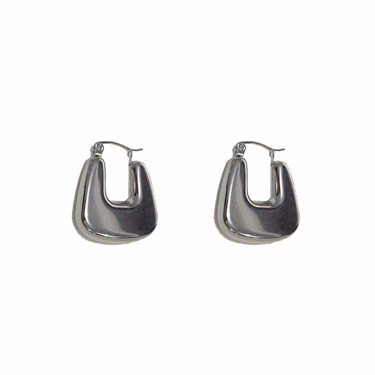 Silver square shape earrings for women