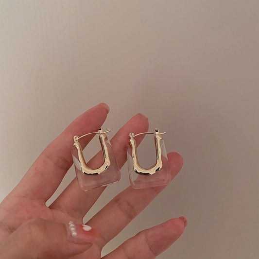 Square Gold Earrings Hoops