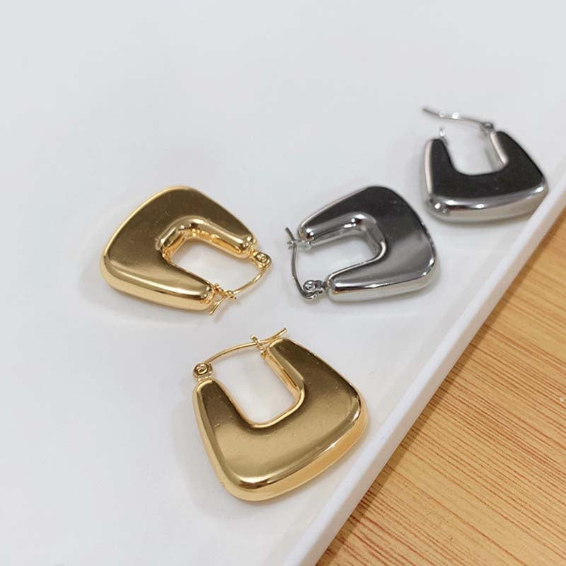 Square shape earrings for women hoops