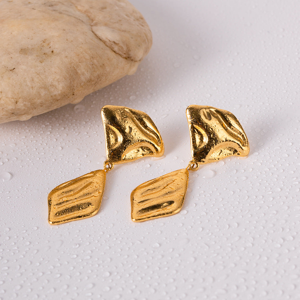 Elegant Irregular Golden Leaf Design Earrings™ - Jewelry Bay Store