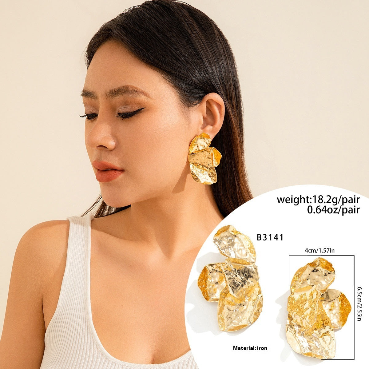 Lustrous Folds Statement Earrings - Jewelry Bay Store