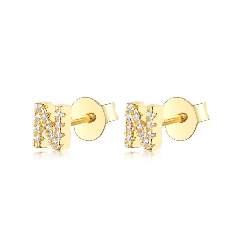 S925 Pure Silver 24 Letters Stud earrings™ - Jewelry Bay Store