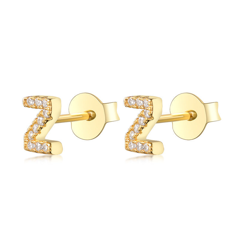 S925 Pure Silver 24 Letters Stud earrings™ - Jewelry Bay Store