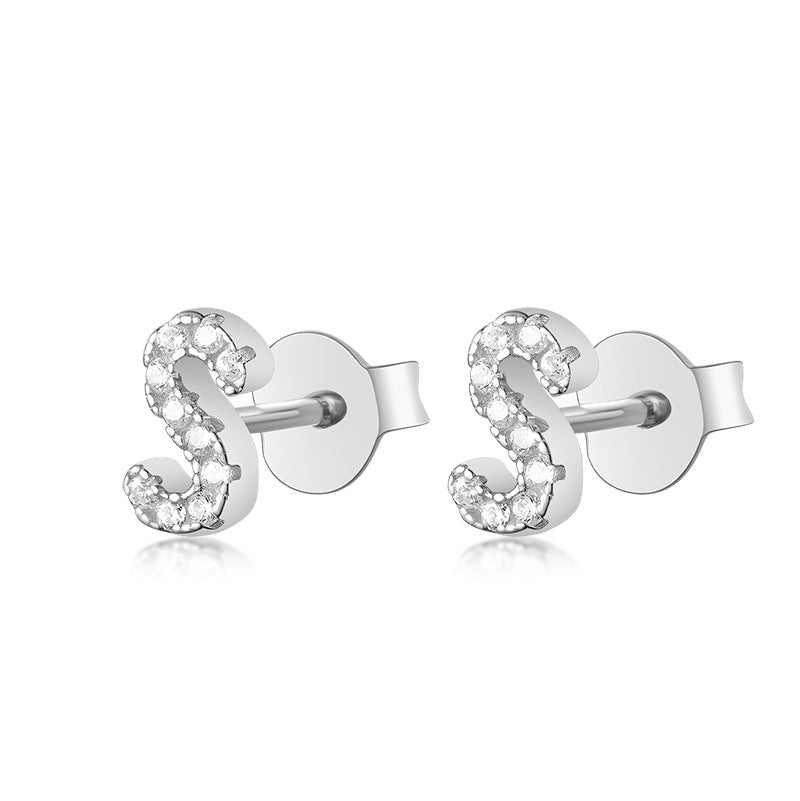 S925 Pure Silver 24 Letters Stud earrings™ - Jewelry Bay Store