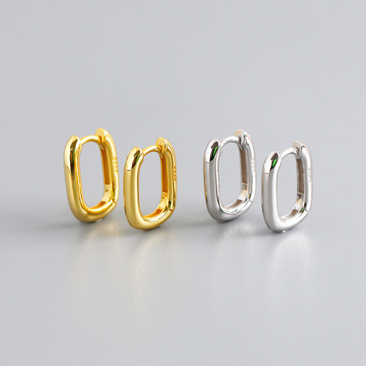 925 Silver U-shaped Huggie Hoop Earrings™ - Jewelry Bay Store