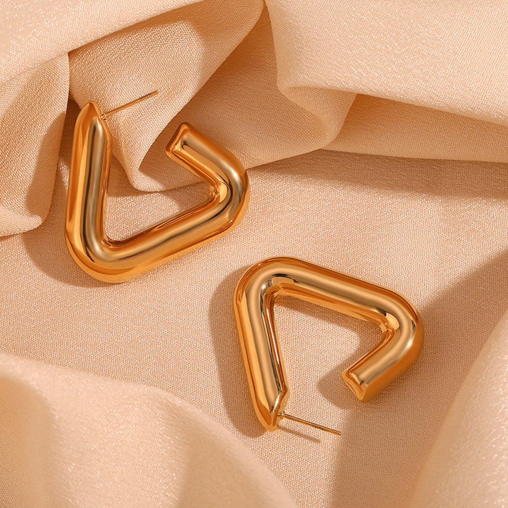 14k gold statement hoop earrings for women