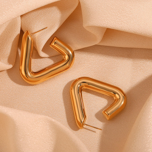14k gold statement hoop earrings for women