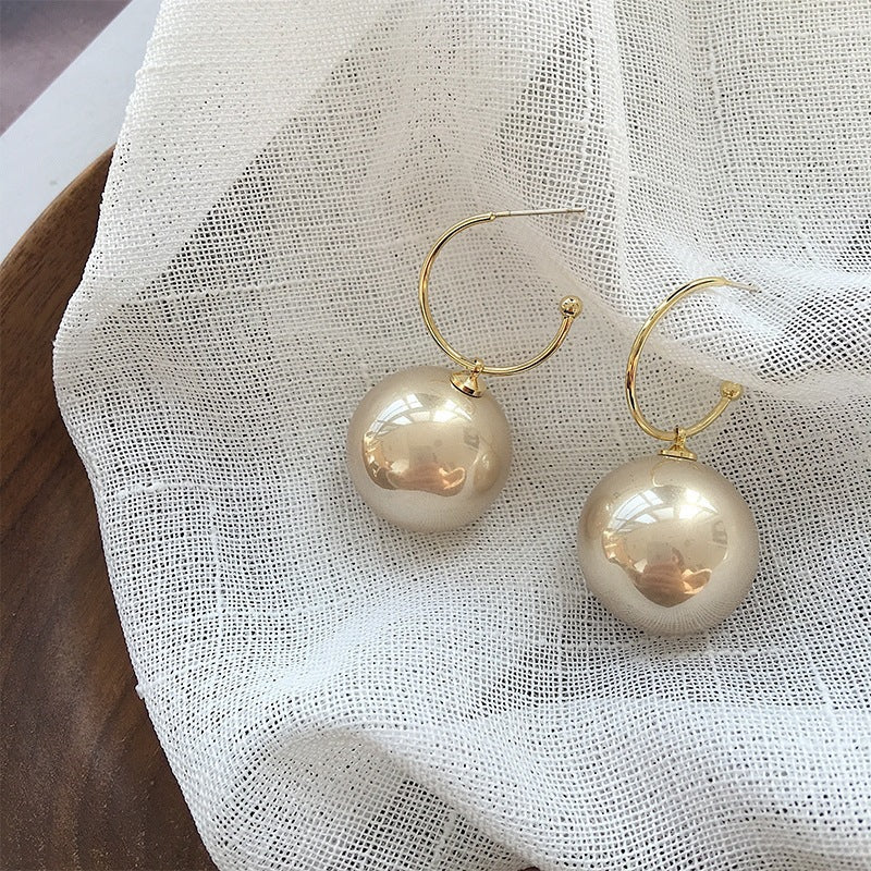 Gold-Circle Drop Dangle Pearl Earrings™ - Jewelry Bay Store