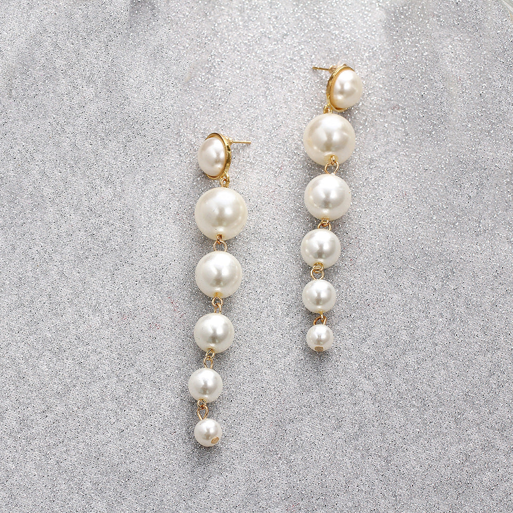 Gold Long Tassel Pearl Earrings™ - Jewelry Bay Store