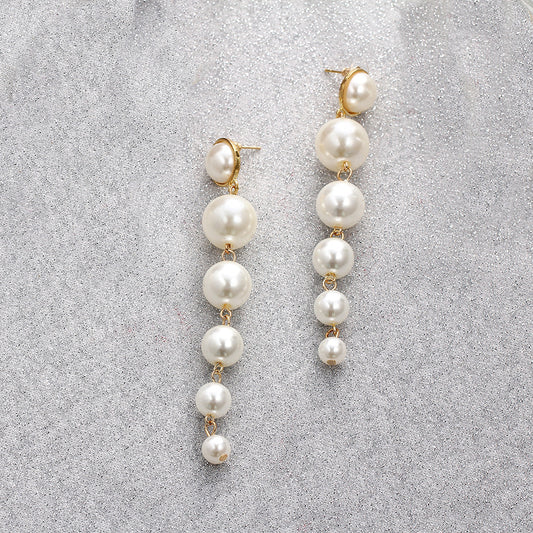 Gold Long Tassel Pearl Earrings™ - Jewelry Bay Store