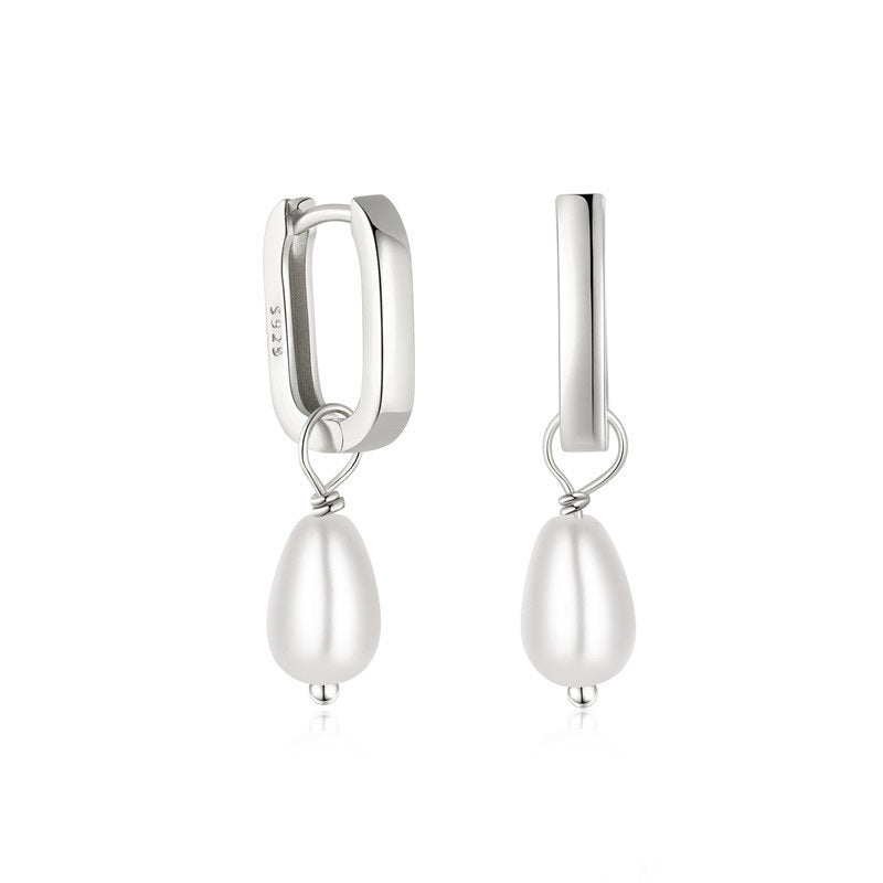 S925 Sterling Silver U-shaped Pearl Earrings™ - Jewelry Bay Store