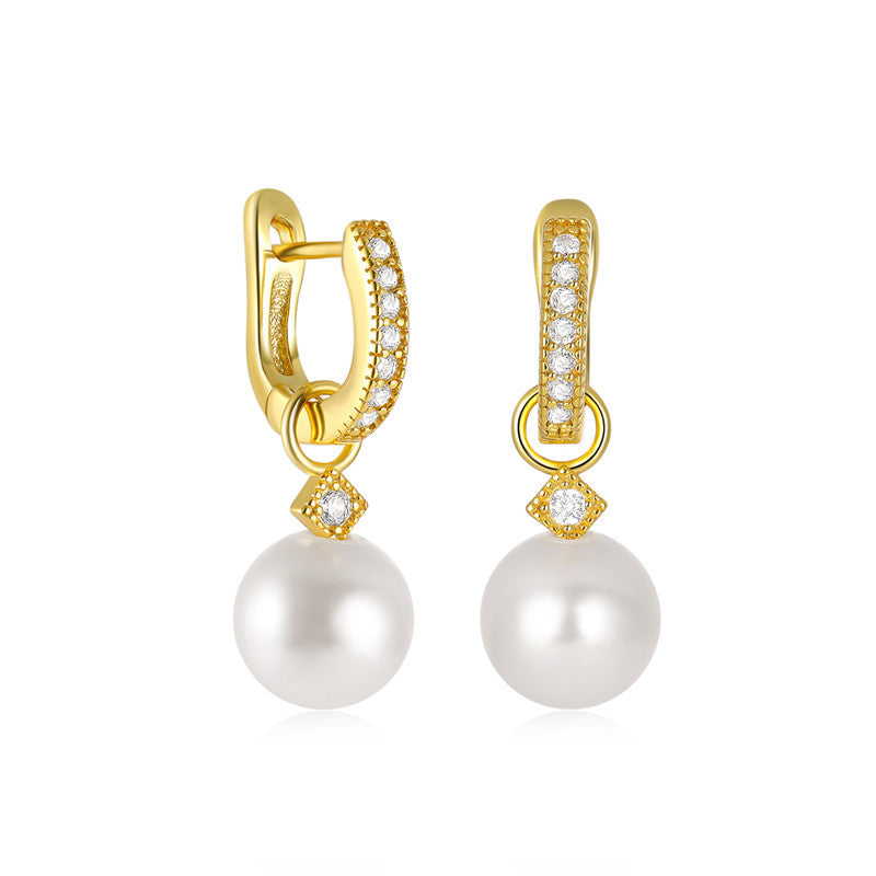 S925 Sterling Silver U-shaped Pearl Earrings™ - Jewelry Bay Store