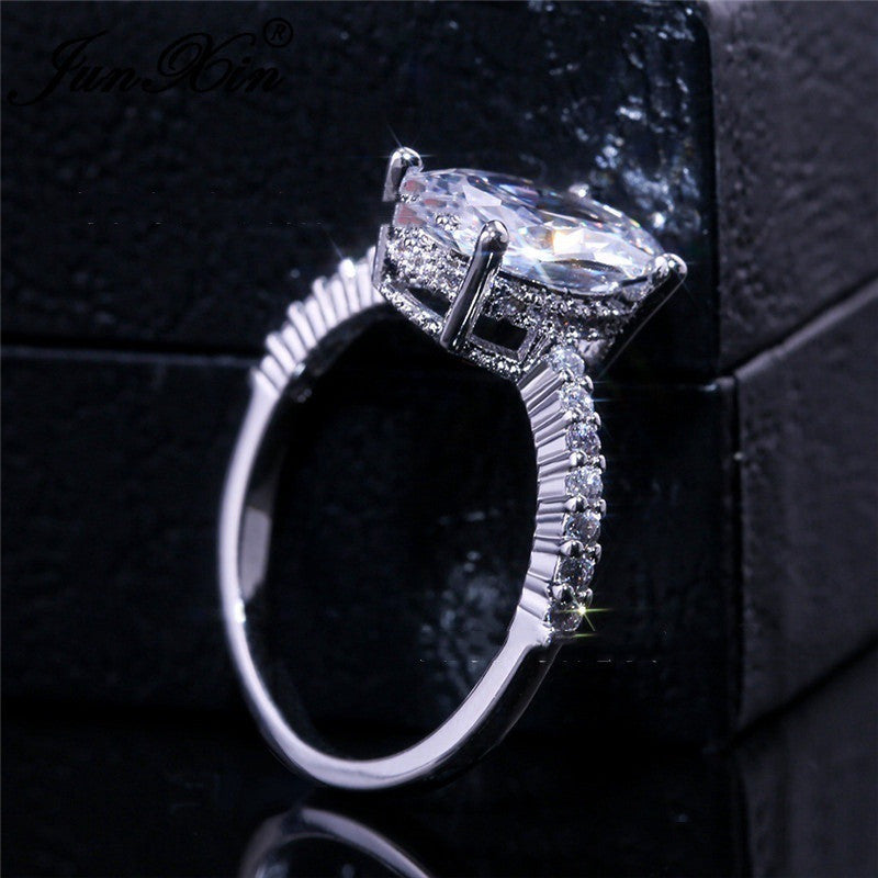 Zircon platinum engagement ring™ - Jewelry Bay Store