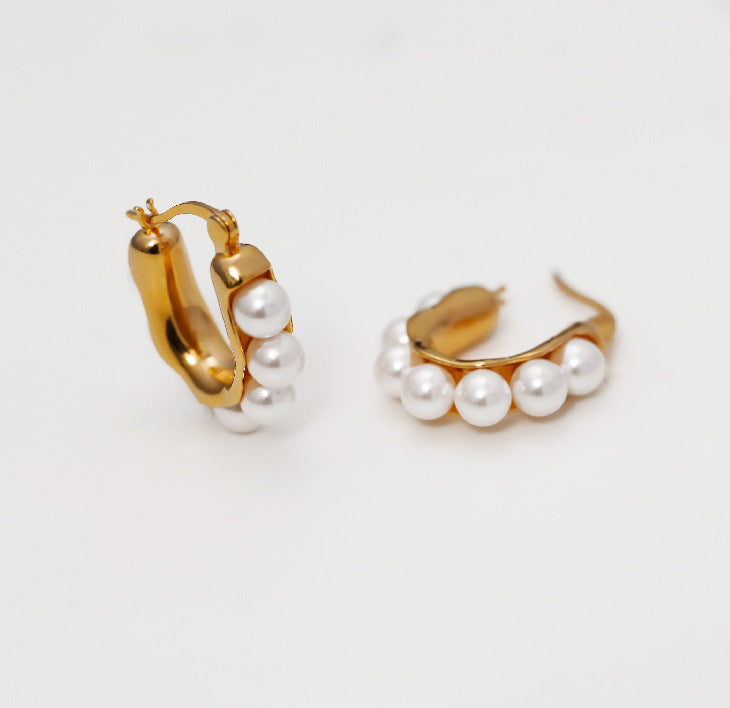 Retro U-shaped Pearl Earring™ - Jewelry Bay Store