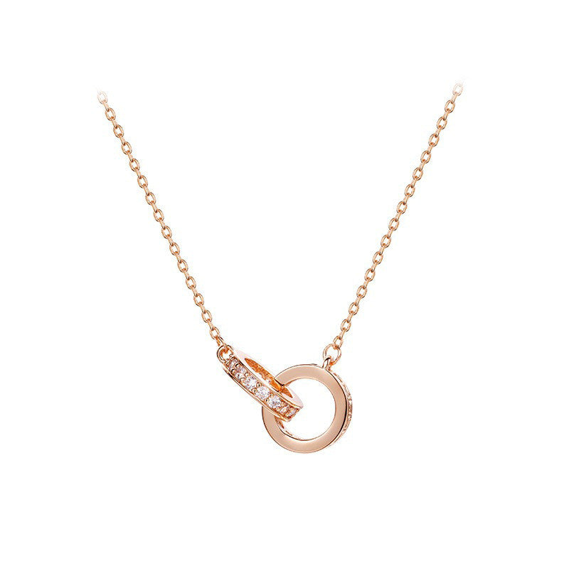 24k gold two pendant pendant necklace women's