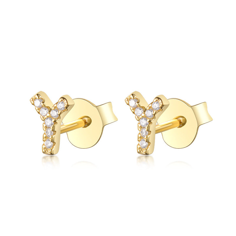 S925 Pure Silver 24 Letters Stud earrings™ - Jewelry Bay Store