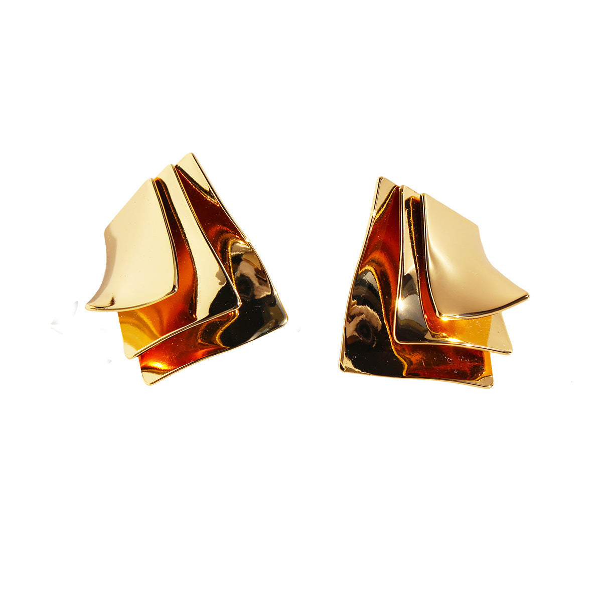 Sculptural stacked earring - Jewelry Bay Store