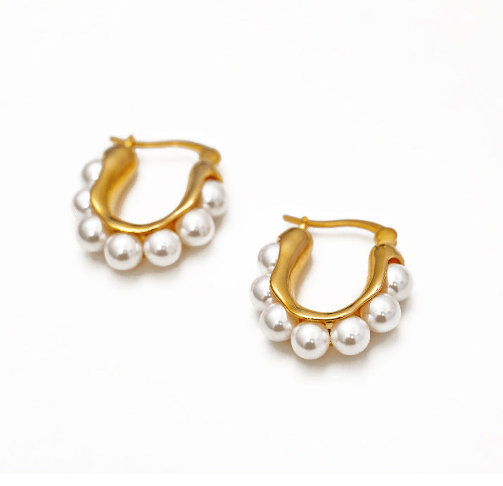 Retro U-shaped Pearl Earring™ - Jewelry Bay Store