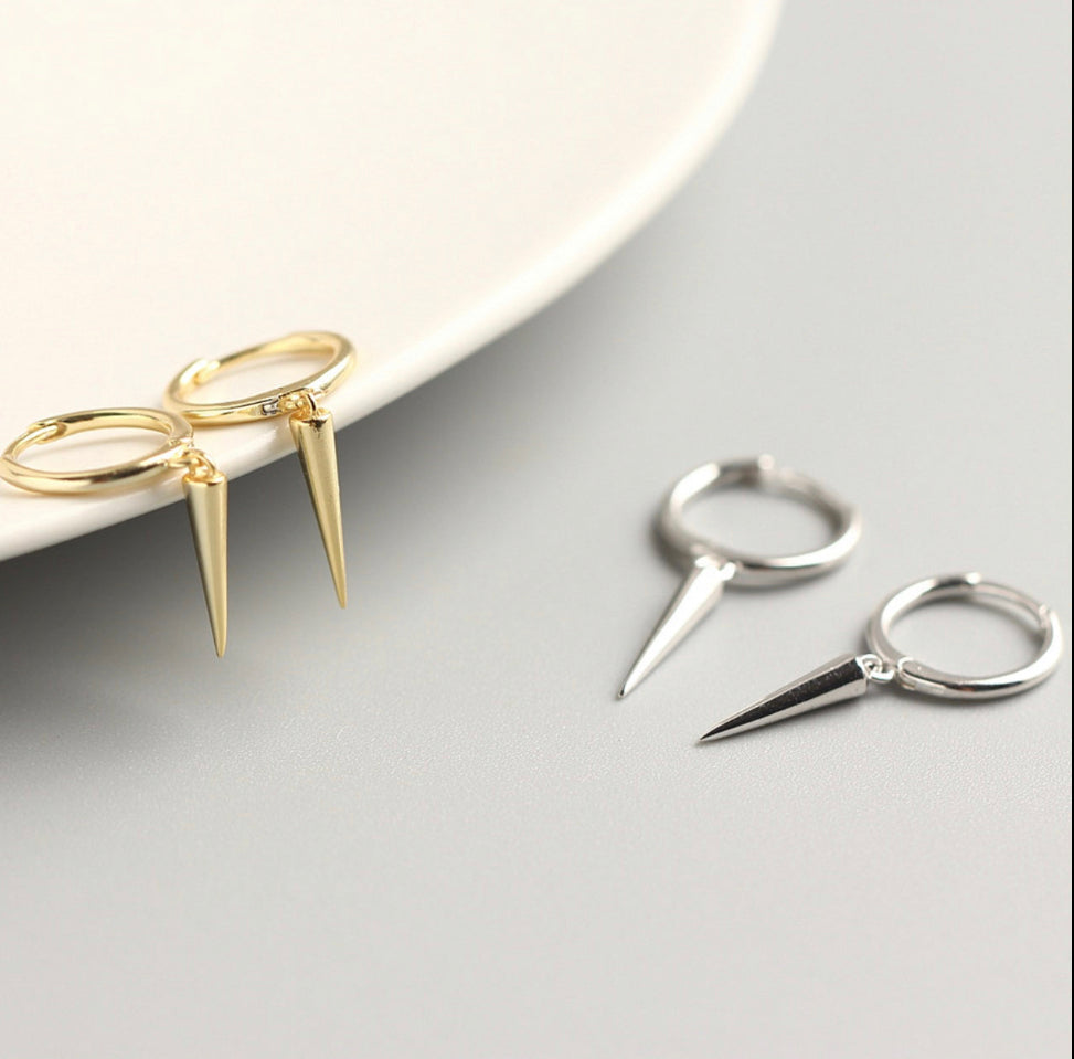 Minimalist Spikes Dangle Drop Hoop Earrings™ - Jewelry Bay Store