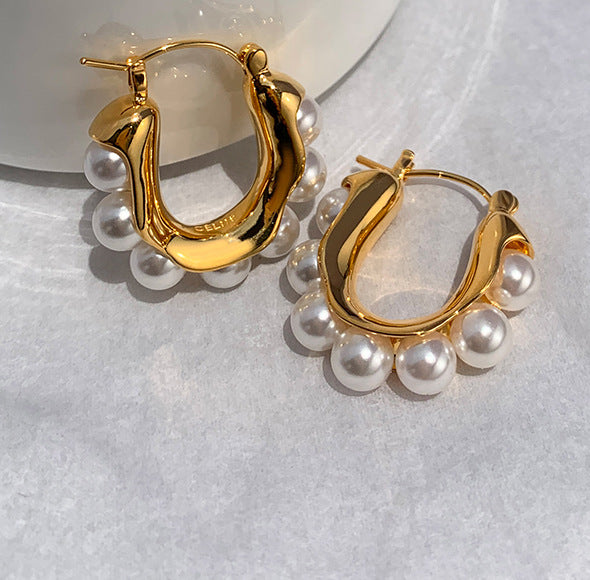 Retro U-shaped Pearl Earring™ - Jewelry Bay Store