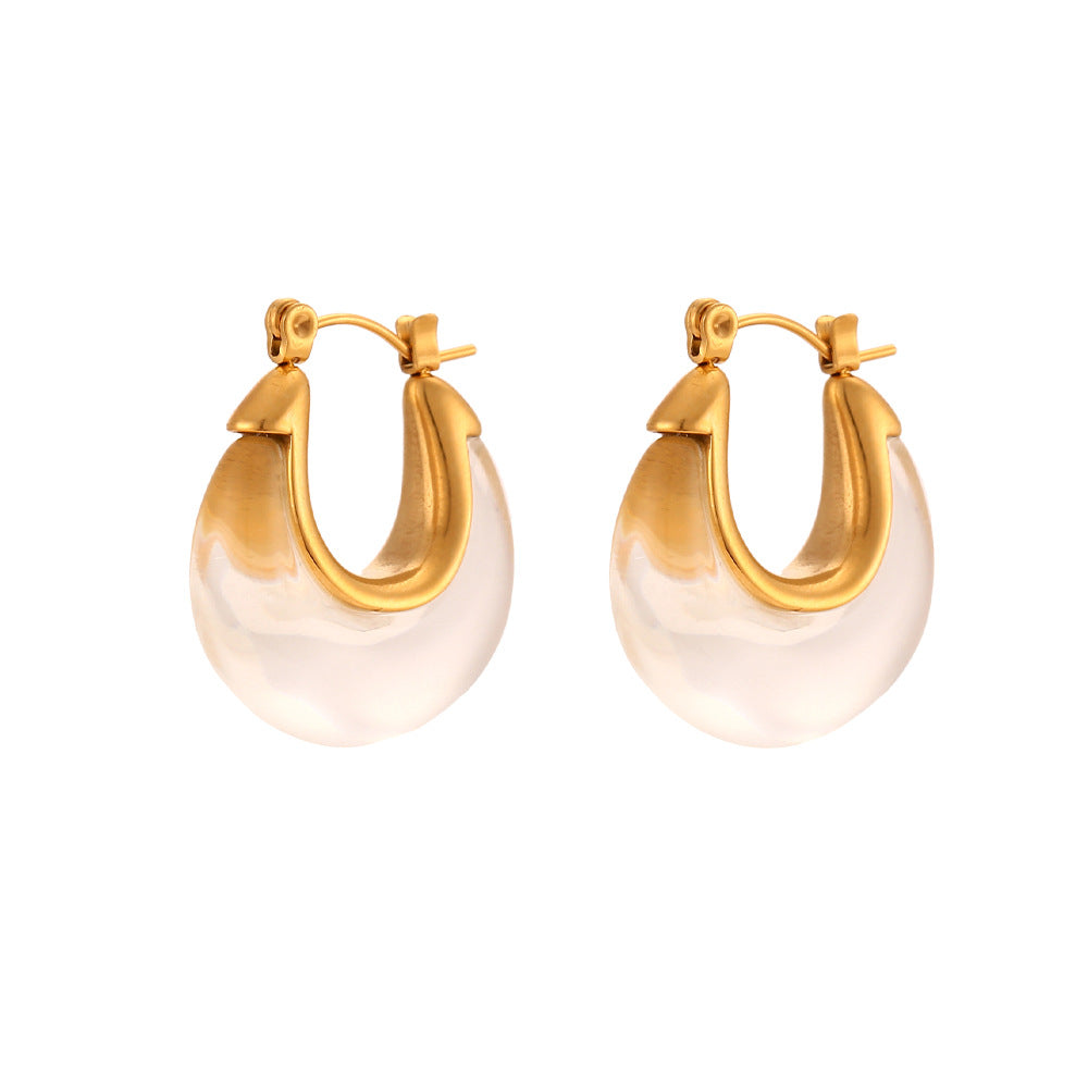 Round Acrylic Vintage hoop Earrings™ - Jewelry Bay Store