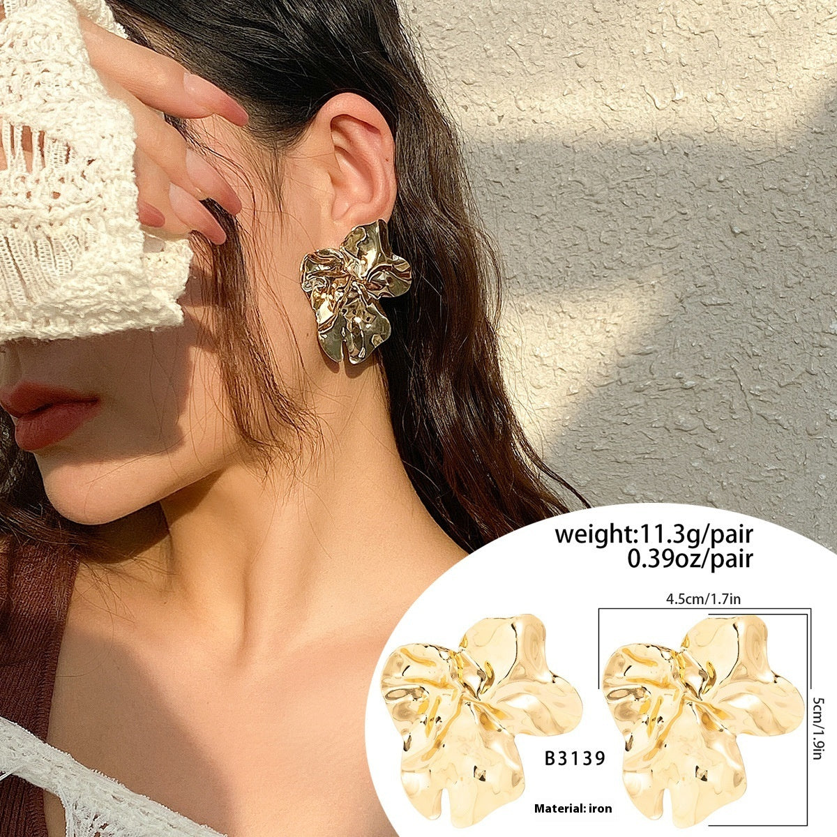 Lustrous Folds Statement Earrings - Jewelry Bay Store