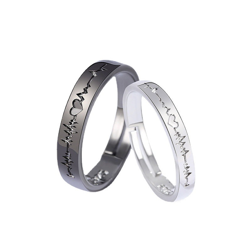 Cardiac Rhythm ECG Couple Ring™ - Jewelry Bay Store