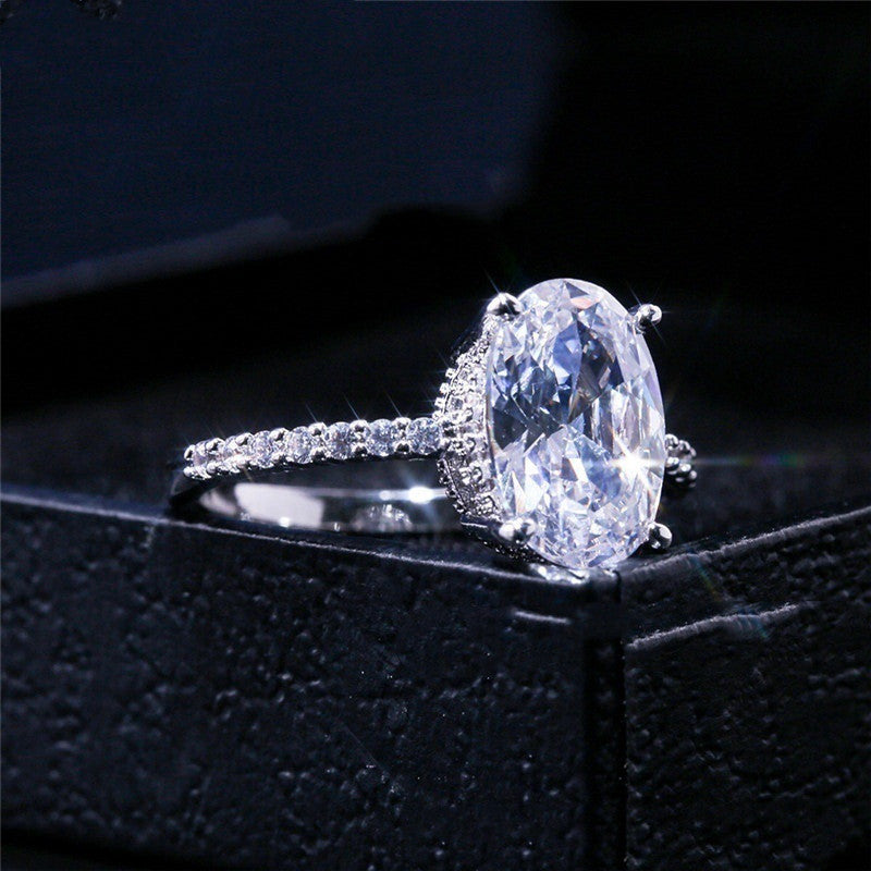 Zircon platinum engagement ring™ - Jewelry Bay Store