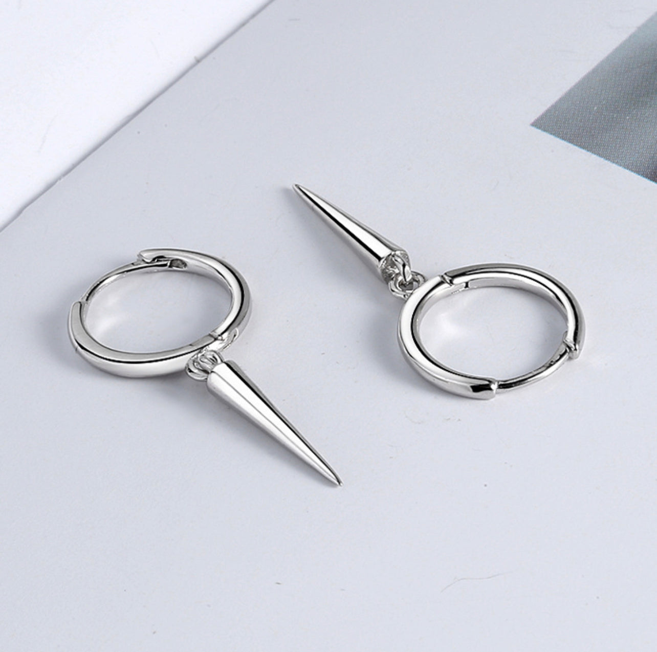 Minimalist Spikes Dangle Drop Hoop Earrings™ - Jewelry Bay Store