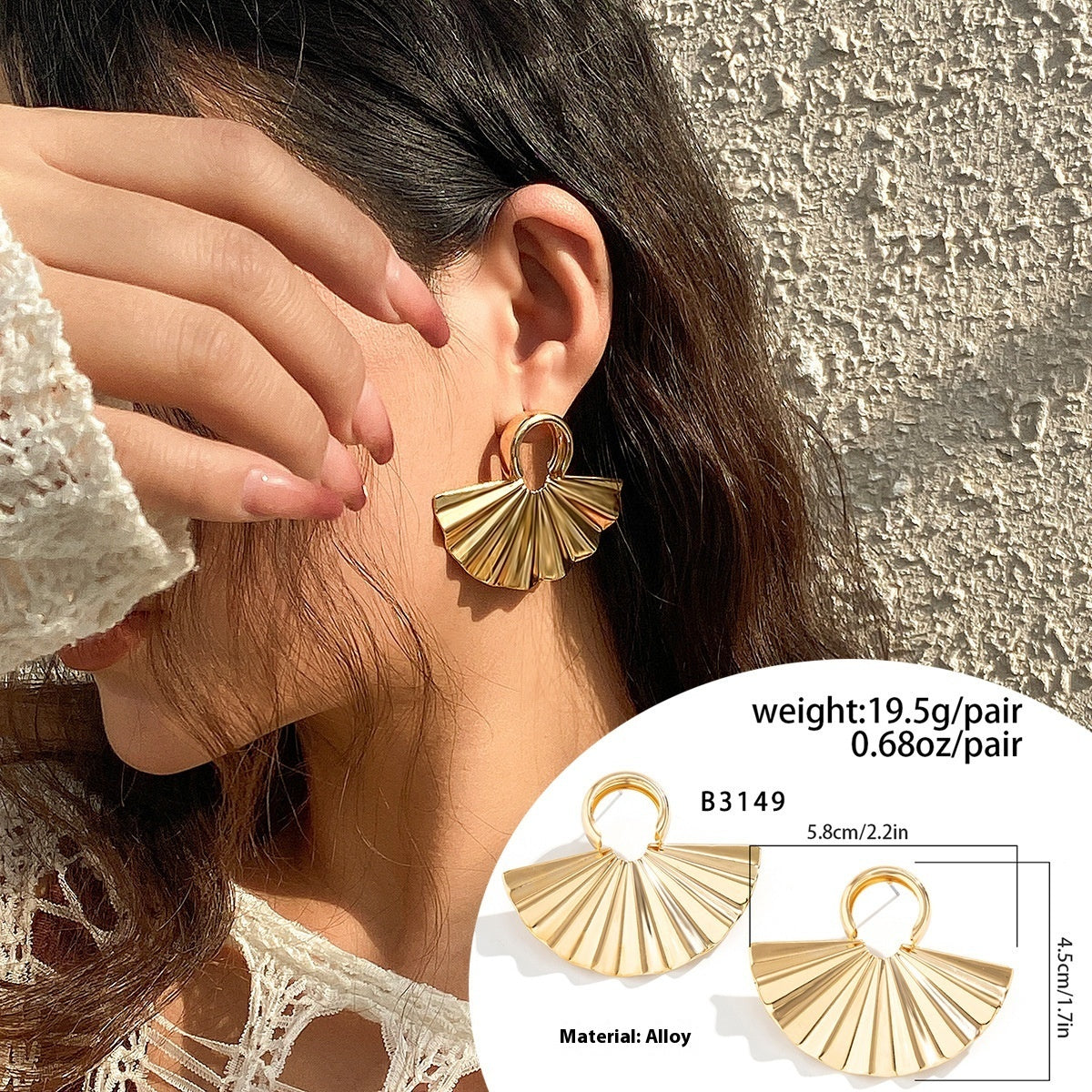 Lustrous Folds Statement Earrings - Jewelry Bay Store