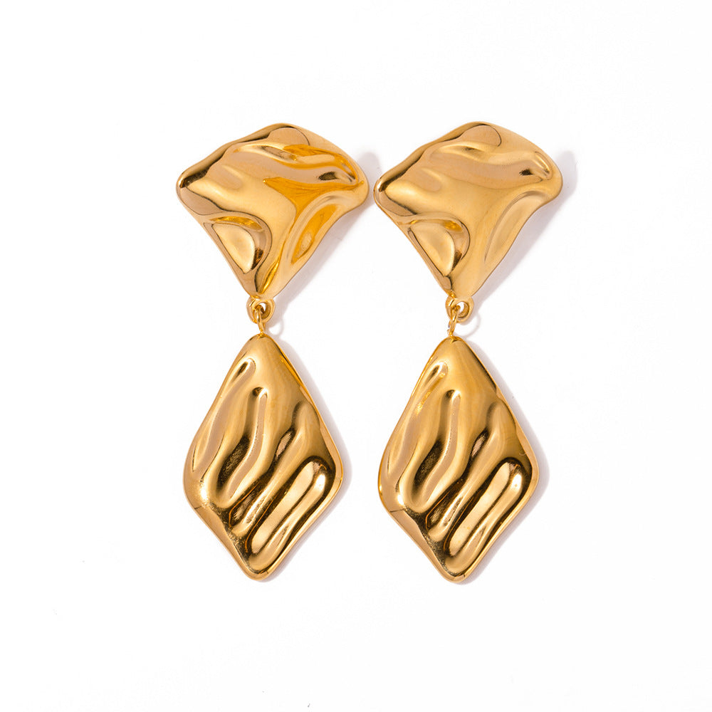 Elegant Irregular Golden Leaf Design Earrings™ - Jewelry Bay Store