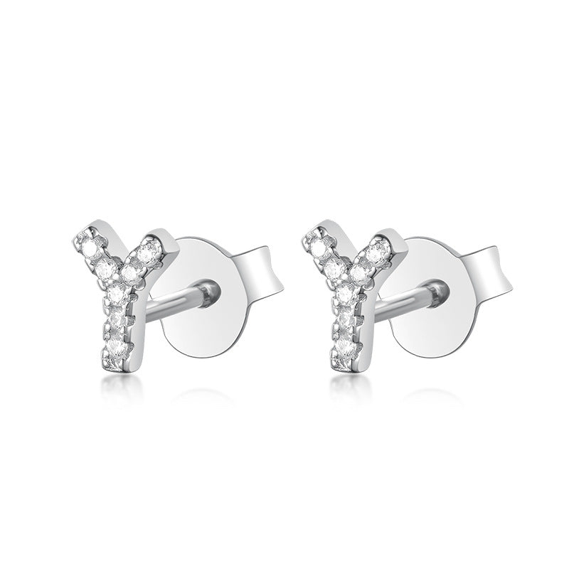 S925 Pure Silver 24 Letters Stud earrings™ - Jewelry Bay Store