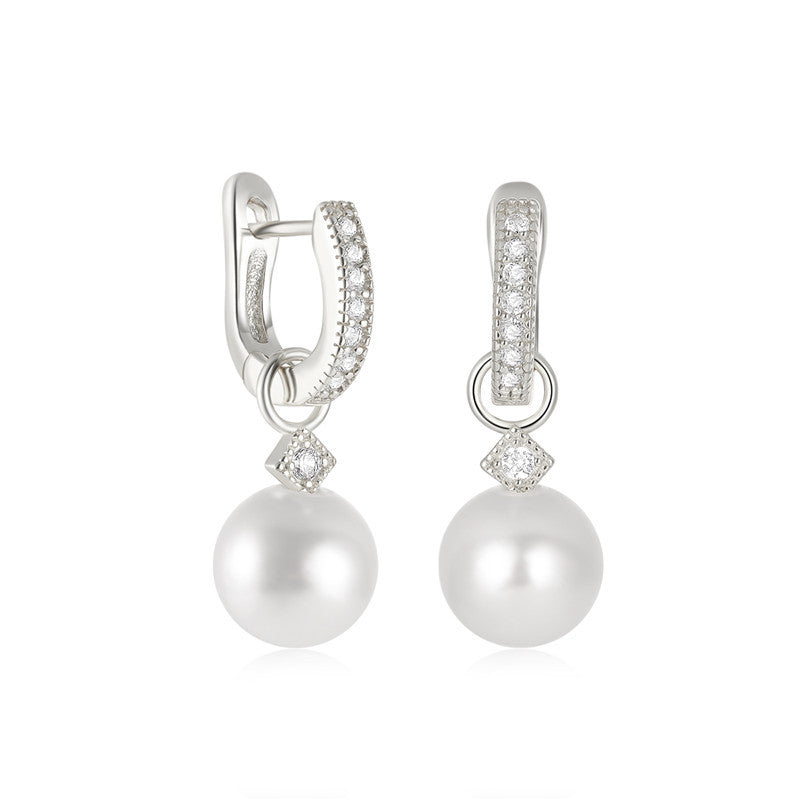 S925 Sterling Silver U-shaped Pearl Earrings™ - Jewelry Bay Store