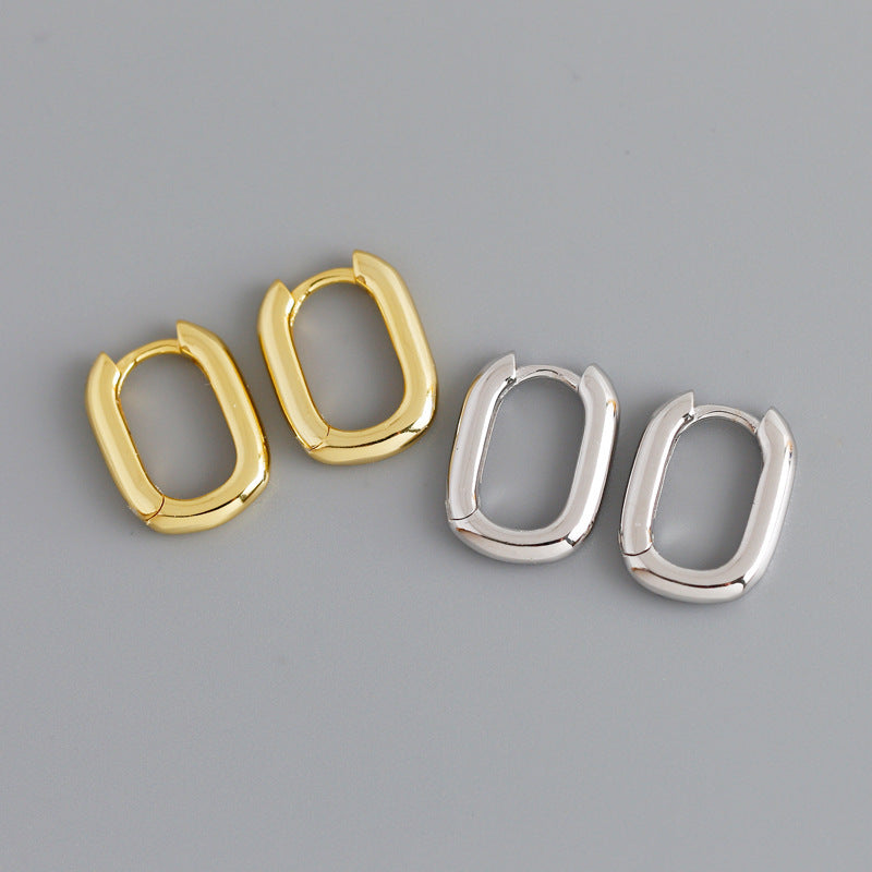 925 Silver U-shaped Huggie Hoop Earrings™ - Jewelry Bay Store