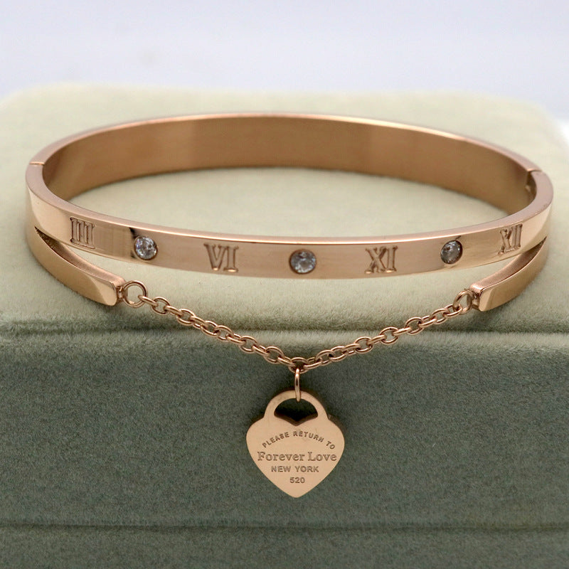 Dainty heart shaped bangle bracelet™ - Jewelry Bay Store