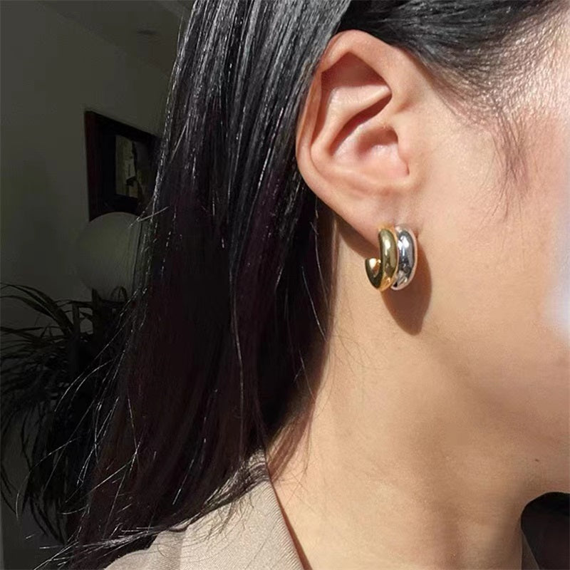 Bicolor double c earring gold review