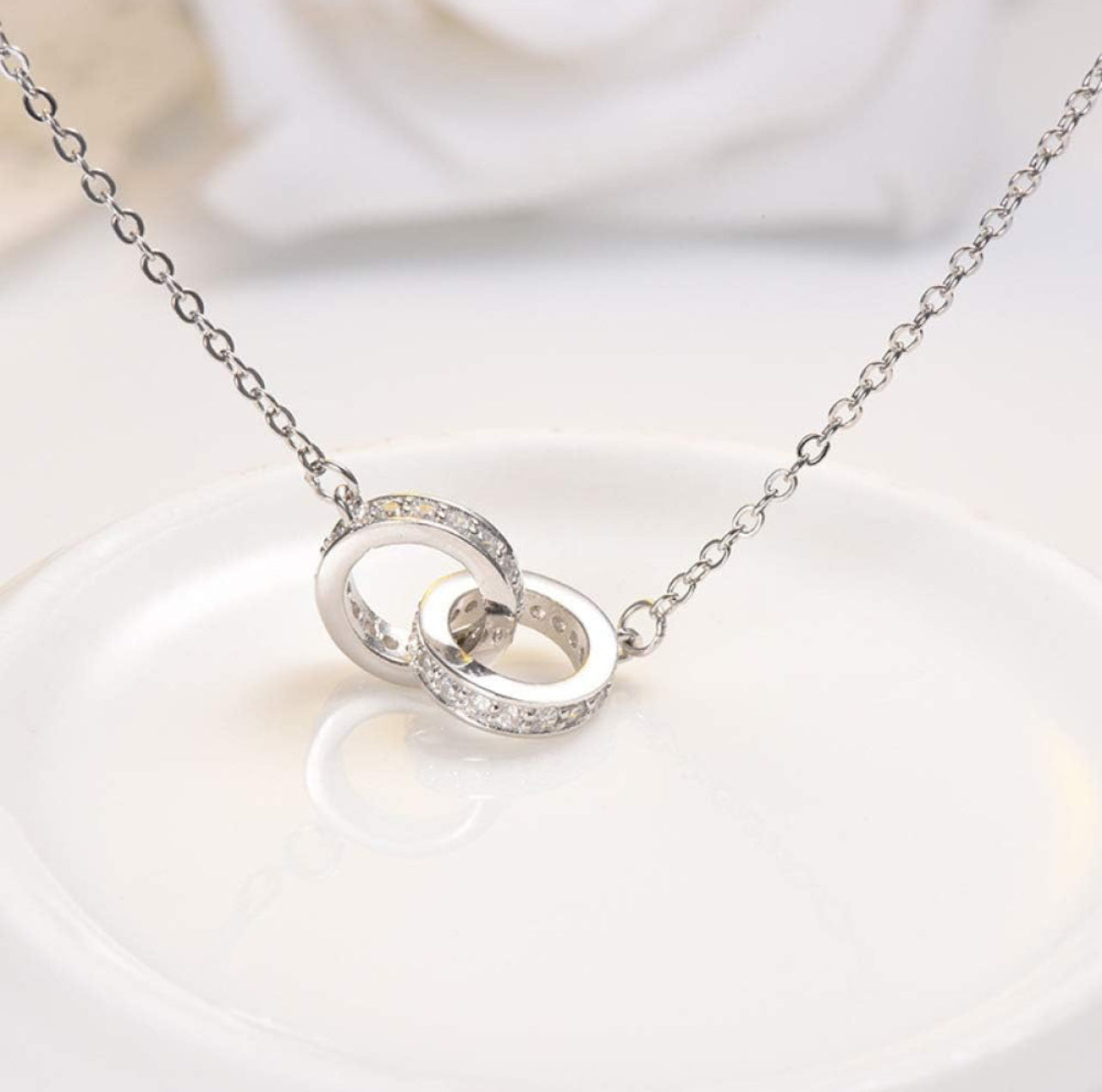 S925 Double ring buckle diamond necklace™ - Jewelry Bay Store