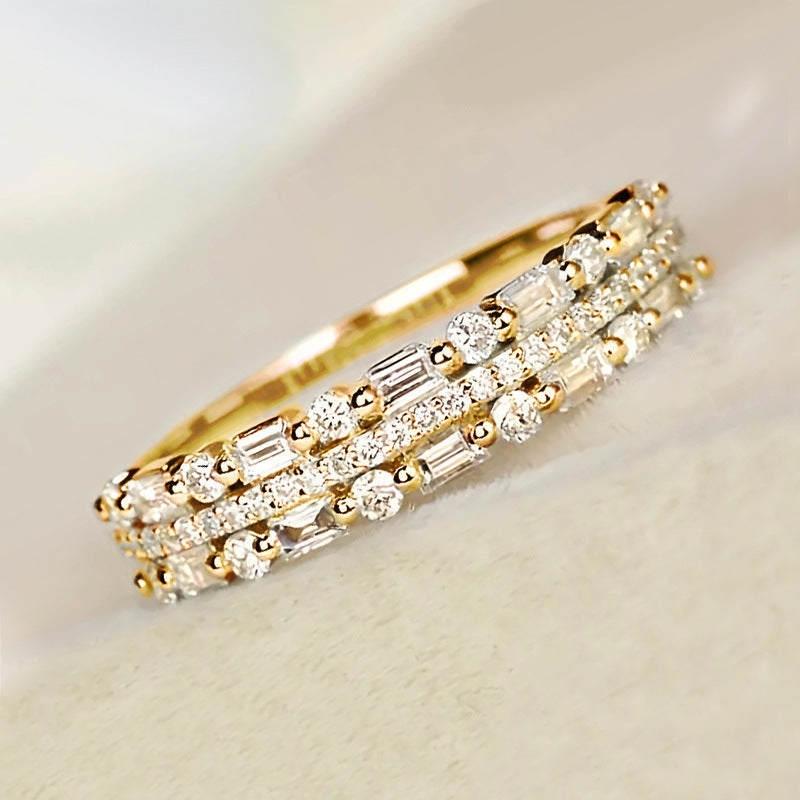 Diamond women multi layer stone ring price