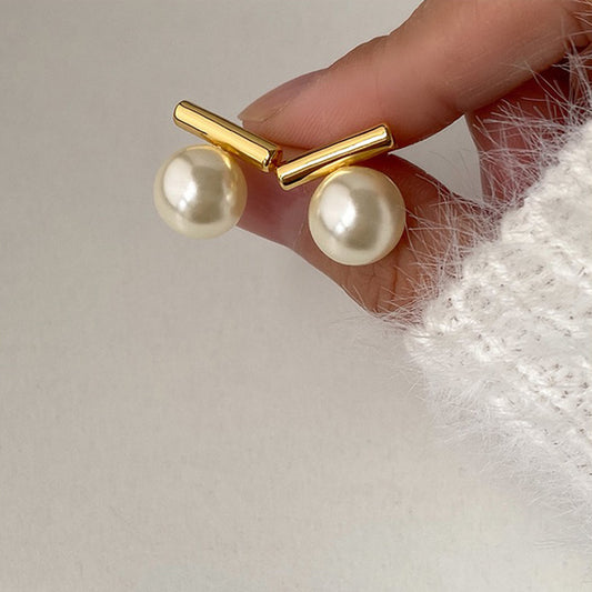 Girls natural pearl earrings gold 14k
