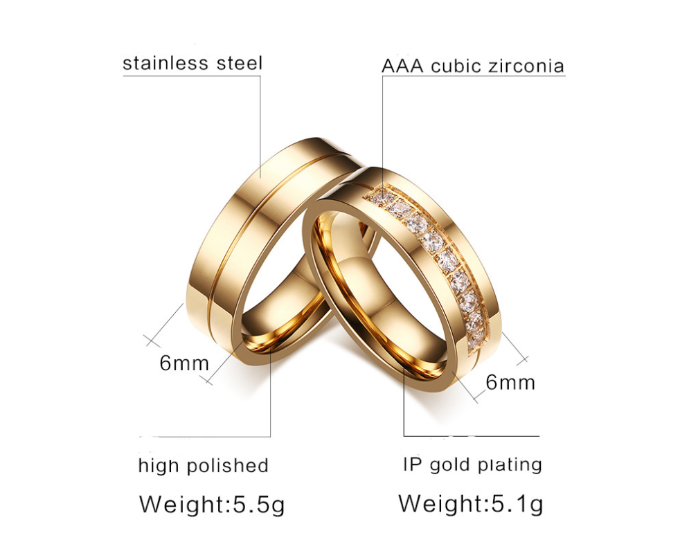 Gold Couple rings for engagement
