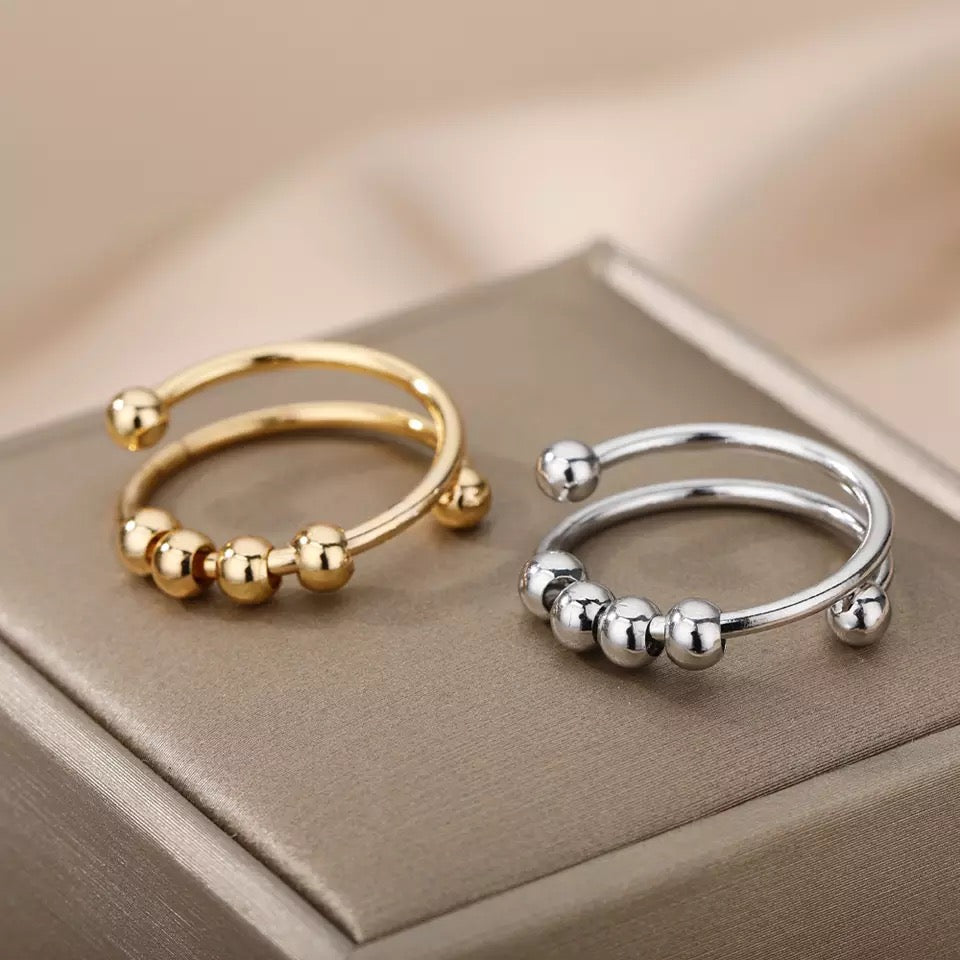 Gold women best anxiety ring for adults
