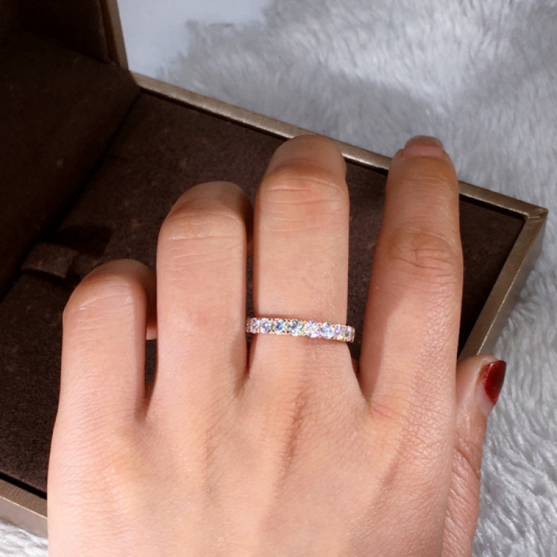 Gold women minimalist ring with stone