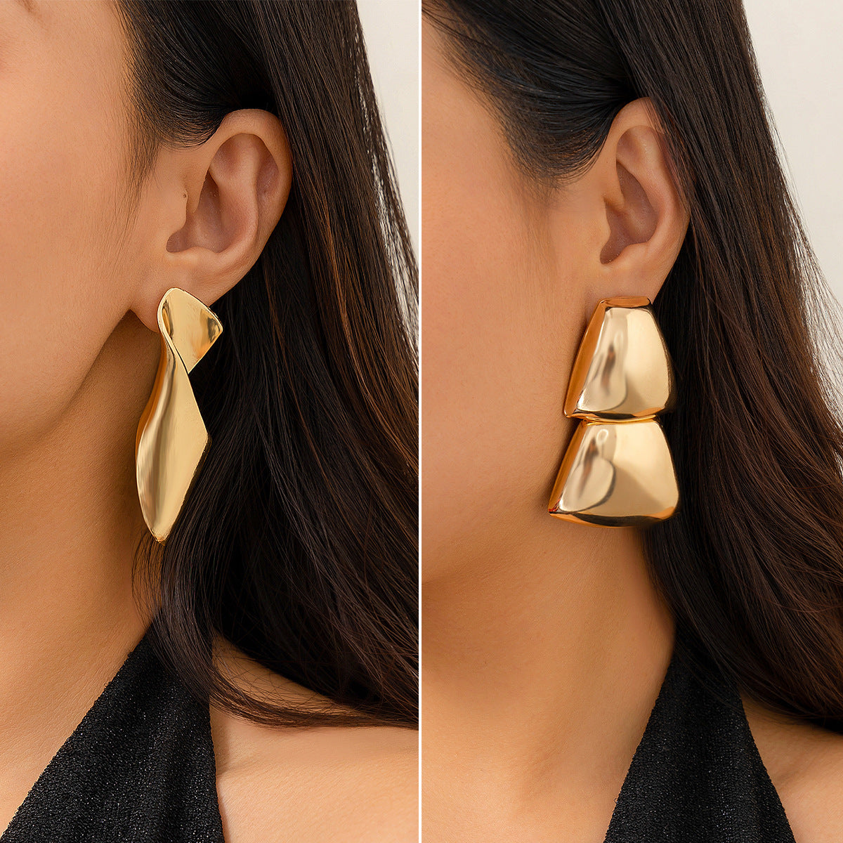 Lustrous Folds Statement Earrings - Jewelry Bay Store