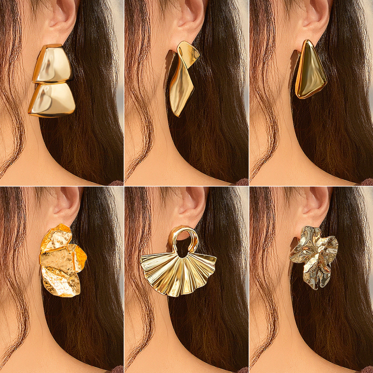 Lustrous Folds Statement Earrings - Jewelry Bay Store