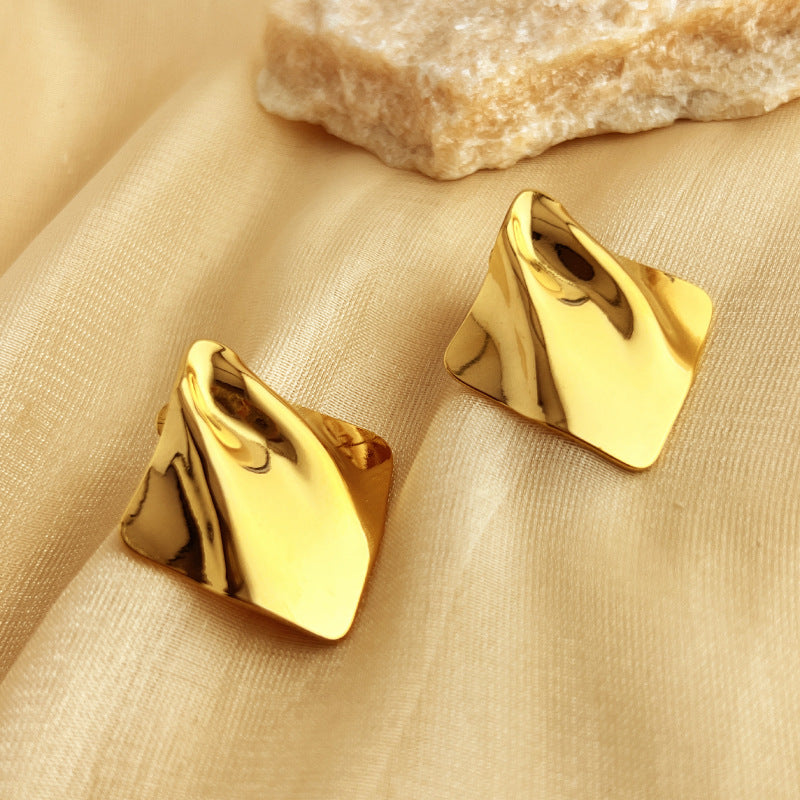 18K Curve-Contour Earrings - Jewelry Bay Store